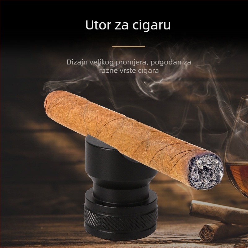Prijenosni aluminijski držač za cigare s nosačem i pepalnikom