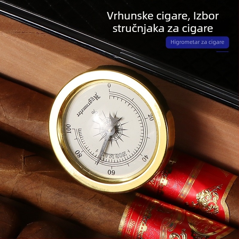 Forten zlatna plastična kutija za cigare s prozirnim mjeračem vlage – dodatak za cigare