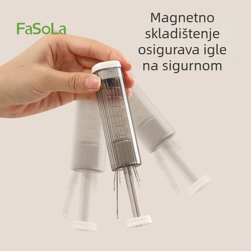 FaSoLa magnetska kutija za igle i prijenosni set za ručno šivanje — igle za šivenje i brod, cijev za igle te alat za uklanjanje šavova