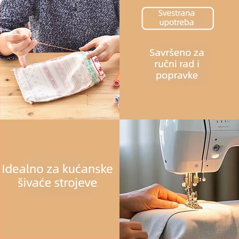 Kutija za šivanje s nitima visoke kvalitete: niti za ručno šivanje odjeće, male kolutove, niti za šivaći stroj, šarene ručne niti