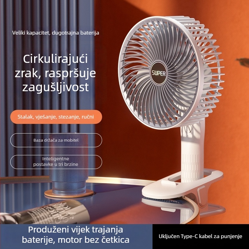 USB klips ventilator – prijenosni mini ventilator za kampiranje, dom i ured