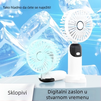 Novi prijenosni sklopivi mini ventilator, sladak, prenosiv, za nošenje oko vrata, tih, USB punjiv, za studente