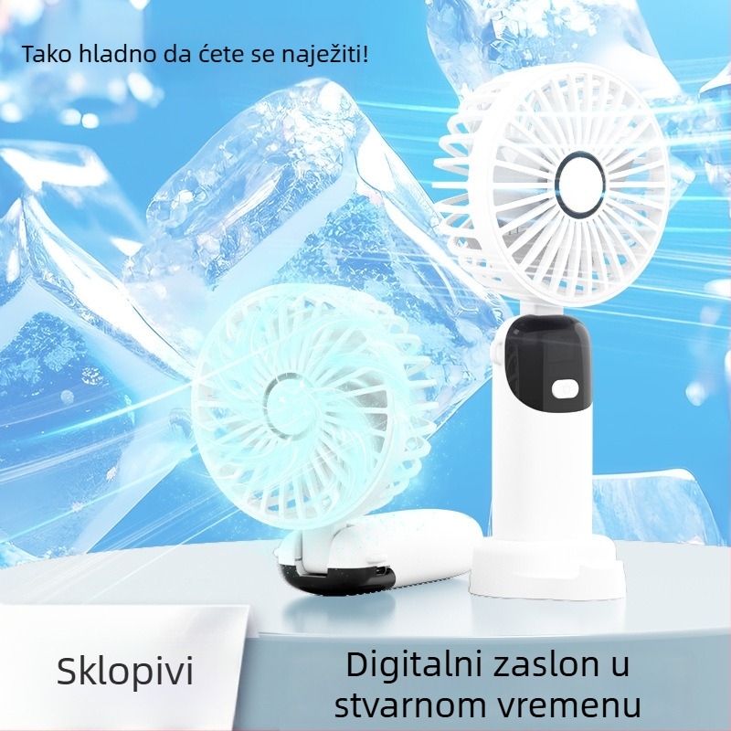 Novi prijenosni sklopivi mini ventilator, sladak, prenosiv, za nošenje oko vrata, tih, USB punjiv, za studente