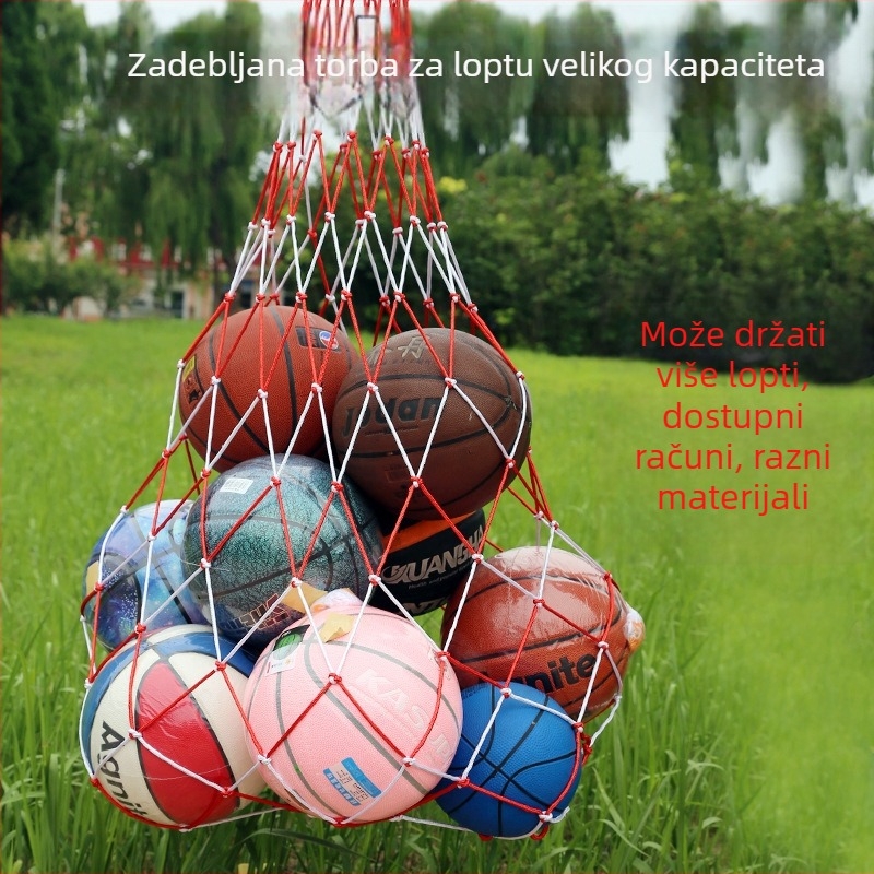 Prijenosna velika mrežasta torba za košarku, odbojku i nogomet – može primiti 10–20 lopti