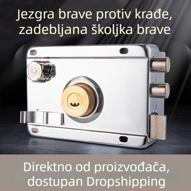 Vanjska brava za vrata, mortise brava, kućna upotreba, protiv provale, nehrđajući čelik