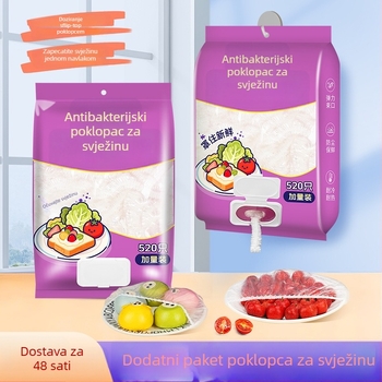 Poklop za foliju za hranu za ostatke, jednokratni, otporan na prašinu, višefunkcionalan s elastnim otvorom