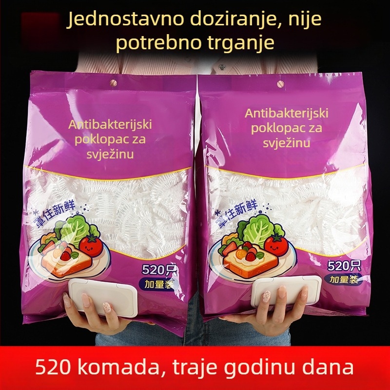 Poklop za foliju za hranu za ostatke, jednokratni, otporan na prašinu, višefunkcionalan s elastnim otvorom