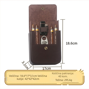Prijenosni humidor za cigare od cedrovog drveta, s velikim kapacitetom, putni set