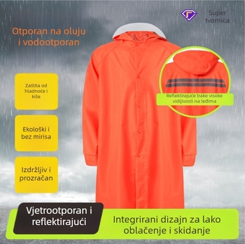 Komplet kišnog kaputa i hlača za električni bicikl, za vožnju na otvorenom, s reflektirajućim elementima po cijelom tijelu