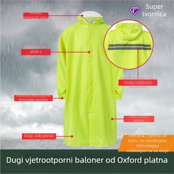 Komplet kišnog kaputa i hlača za električni bicikl, za vožnju na otvorenom, s reflektirajućim elementima po cijelom tijelu