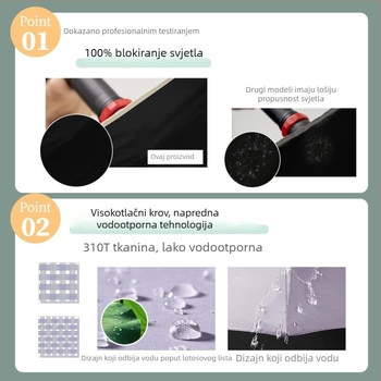 Ainovi ultra lagani kompaktni sklopivi kišobran s automatskim zatvaranjem, 6 rebara, UPF50+ UV zaštita, ručno otvaranje, mogućnost otiska logotipa