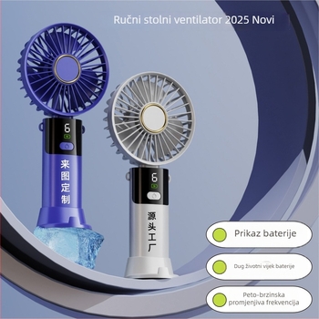 Ručni prenosni mini ventilator USB punjivi, tih, za studentski dom