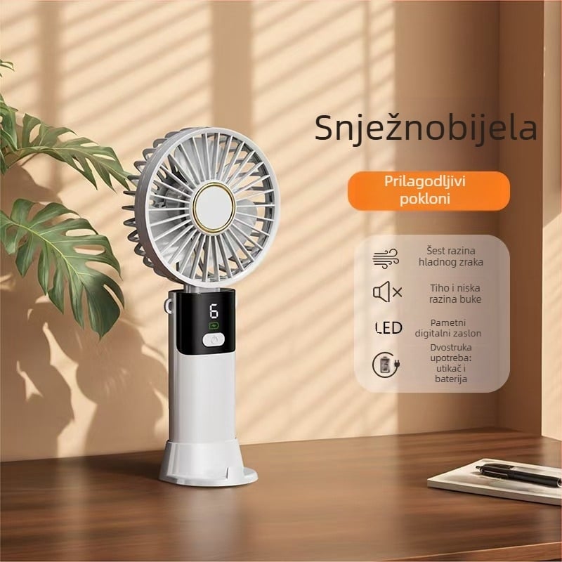 Ručni prenosni mini ventilator USB punjivi, tih, za studentski dom