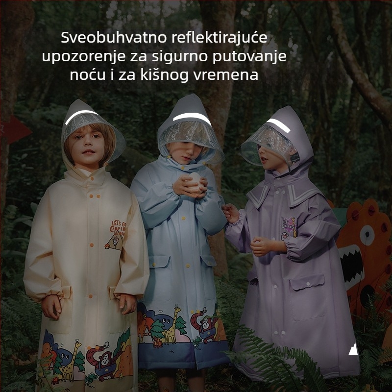 Dječji EVA pončo za kišu za outdoor planinarenje, vodootporan, veličine M–XL