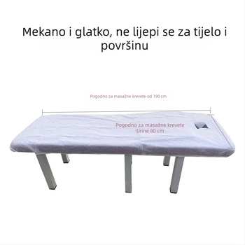Jednokratni plašt za masažni stol s otvorom, prozračan netkani materijal, otporan na ulje i prljavštinu, debeli pokrov stola