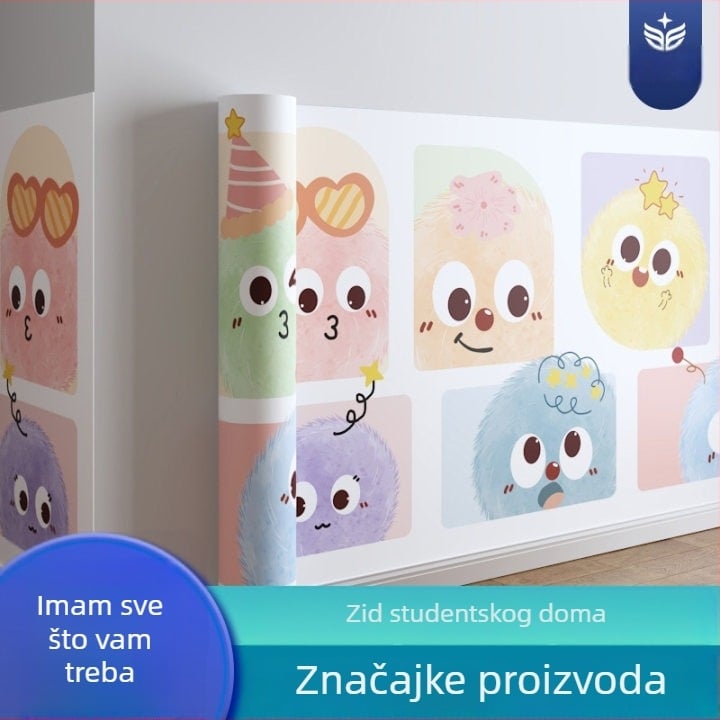 Tapeta s crtanim motivom, samoljepljiva – vodootporna i otporna na vlagu, za dnevni boravak, debela tapeta