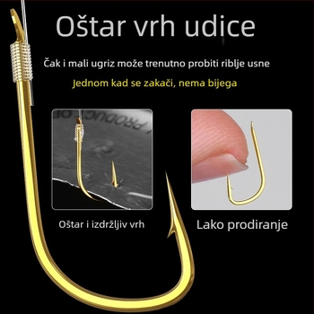 Premium set ribolovnih udica s dvostrukim udicama i zlatnim premazom