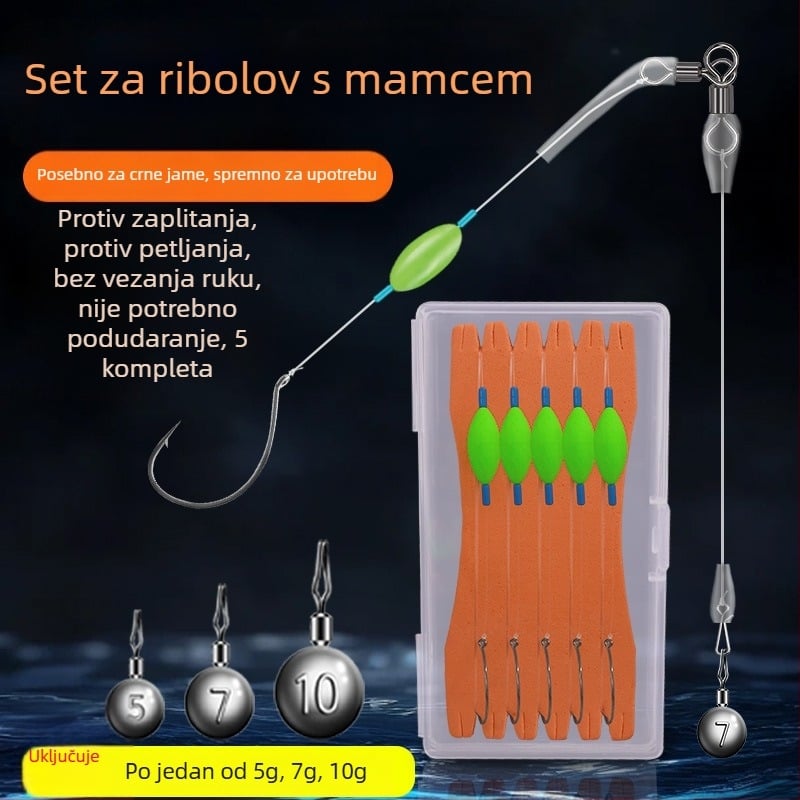 Kite ribolovni rig s plivajućom mamcem, obrnutim udicom i bezolovnom najlonskom linijom