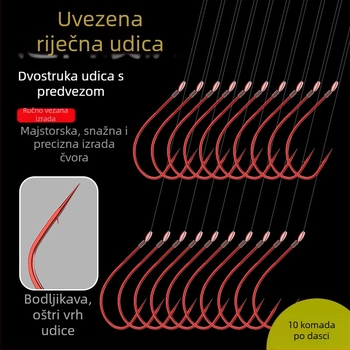 Ručni vezani najlon s dvostrukim kukama za mala riba, predvez za ribolov u rijeci i na dnu