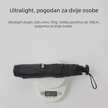 PARACHASE 108 cm ultra lagani povećani kišni i sunčani parasol s vinilnom presvlakom, UV zaštita UPF 50+, za žene
