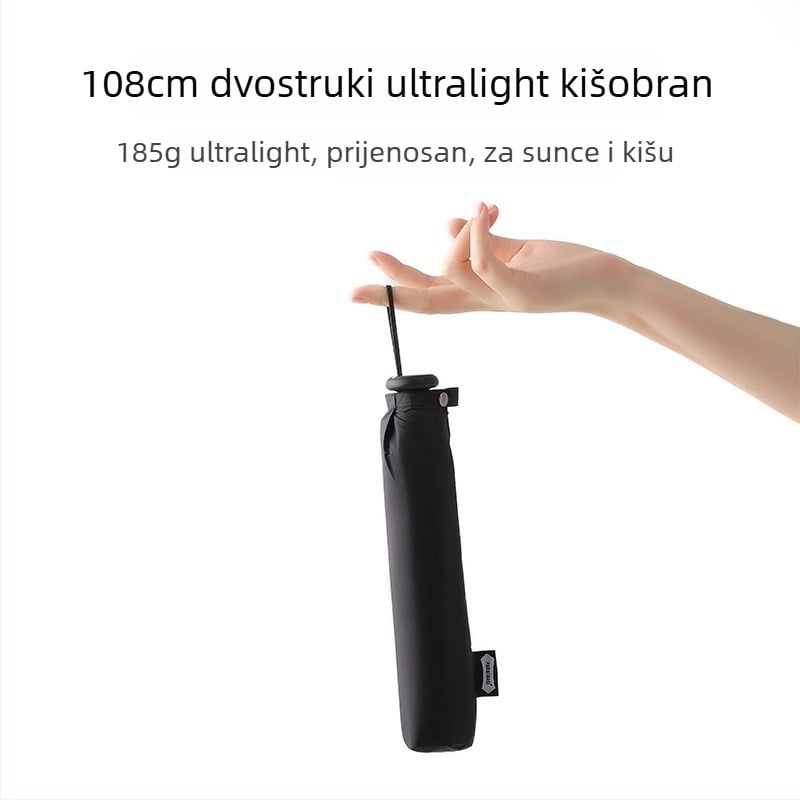 PARACHASE 108 cm ultra lagani povećani kišni i sunčani parasol s vinilnom presvlakom, UV zaštita UPF 50+, za žene