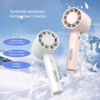 Ljetni prijenosni ručni USB turbo ventilator – mini bezčetkasti stolni ventilator, tih