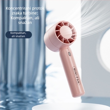 Ljetni prijenosni ručni USB turbo ventilator – mini bezčetkasti stolni ventilator, tih