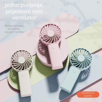 Ručni USB punjivi mini ventilator, prijenosni vanjski ventilator s dugim trajanjem baterije i 3 brzine