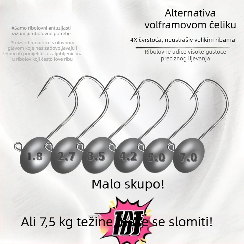 Root kuka za ribolov, 4x ojačana, dvostruko bodlja, debeli profil, zakrivljena usta, veličina 1
