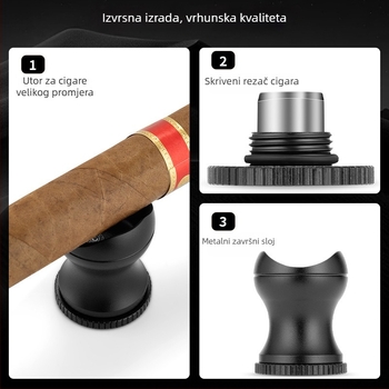 Jialong držač za cigare - višestruki s skrivenim bušenjem za cigare, metalna tekstura, veliki promjer CF-25KP