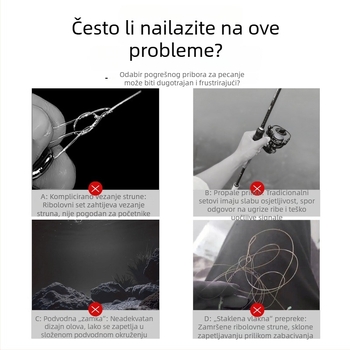 Kite ribolovni komplet s mamcem, obrnutim udicom, trostrukom udicom s prstenom u obliku osmine, bez olova