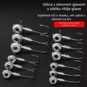 Udica s olovnom glavom i velikim okom, za morski ribolov s brodom, 7–10 g
