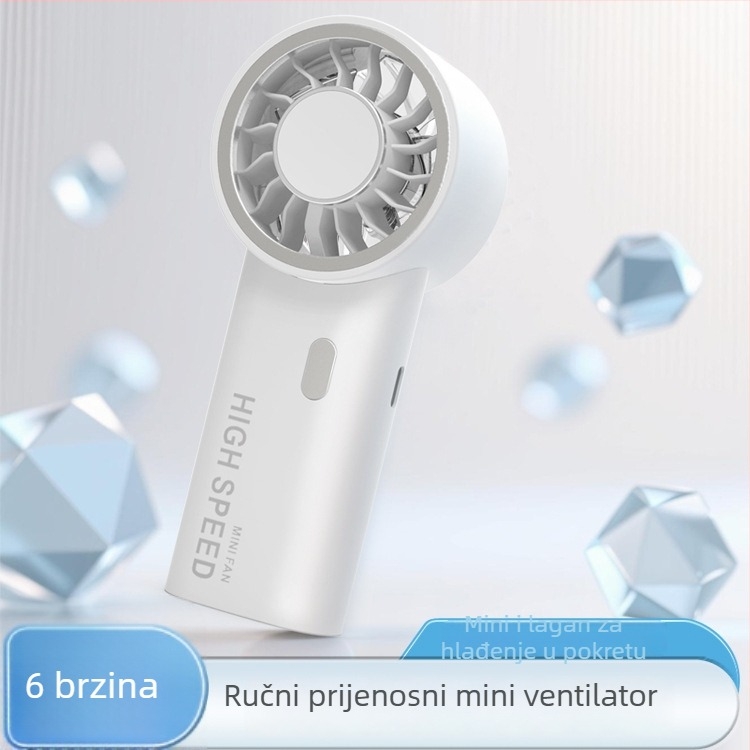 2026 Novi ručni mini ventilator visokih brzina, USB punjenje, za vanjsku upotrebu