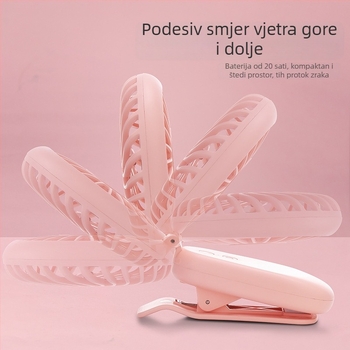 Rainbow mini USB punjački ručni ventilator sa sklopnim dizajnom, plastične lopatice, ugrađena baterija 500–800 mAh, dvije brzine, radno vrijeme 3–6 sati