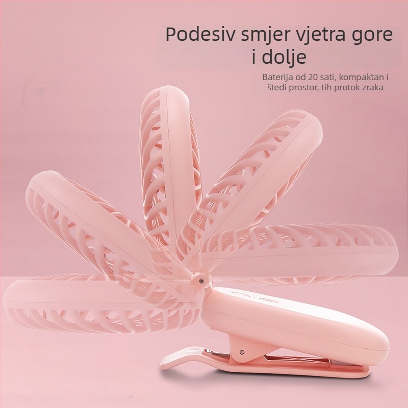 Rainbow mini USB punjački ručni ventilator sa sklopnim dizajnom, plastične lopatice, ugrađena baterija 500–800 mAh, dvije brzine, radno vrijeme 3–6 sati