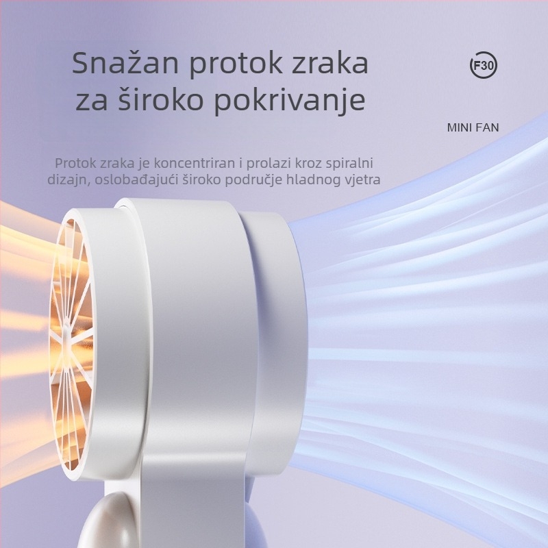 Ručni USB ventilator za hlađenje — mini, kompaktan za vanjsku upotrebu, visok protok zraka, luksuzan stil