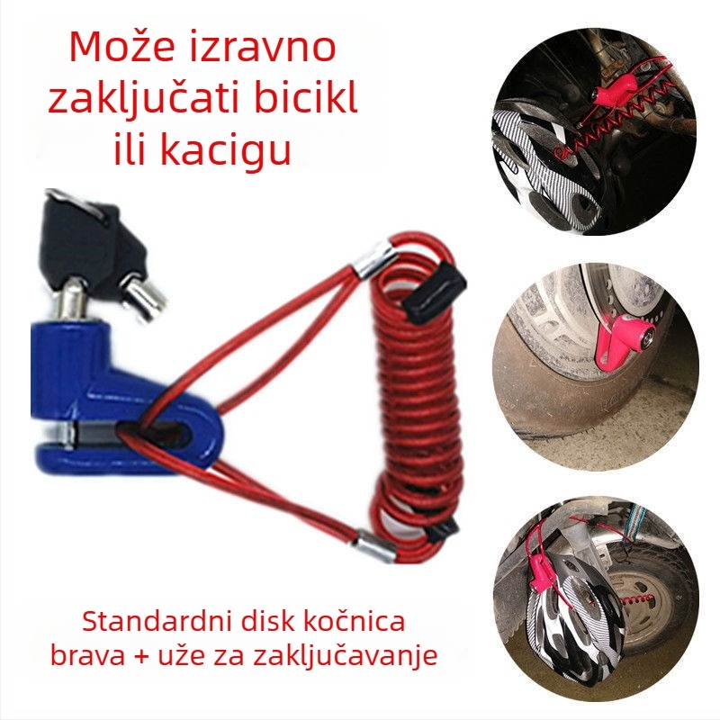 Sigurnosna brava za Xiaomi električni skuter i brava za vozilo Xilop – alarm protiv krađe, pribor za bravu disk kočnice bicikla