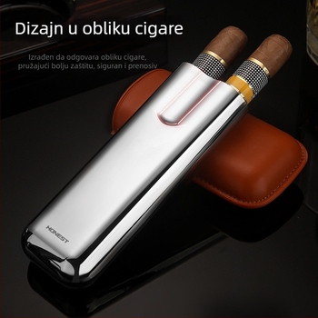 Etui za cigare od prave kože gornjeg sloja s cijevi, prenosivo za vanjsku upotrebu, poklon kutija, moderan dizajn