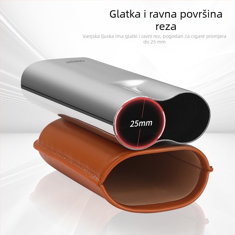 Etui za cigare od prave kože gornjeg sloja s cijevi, prenosivo za vanjsku upotrebu, poklon kutija, moderan dizajn