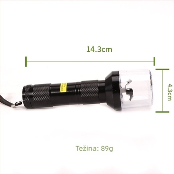 Električni grinder za cigarete od aluminijskog legura, oblik lampe sa baterijom, dodatak za pušenje s prostorom za pohranu