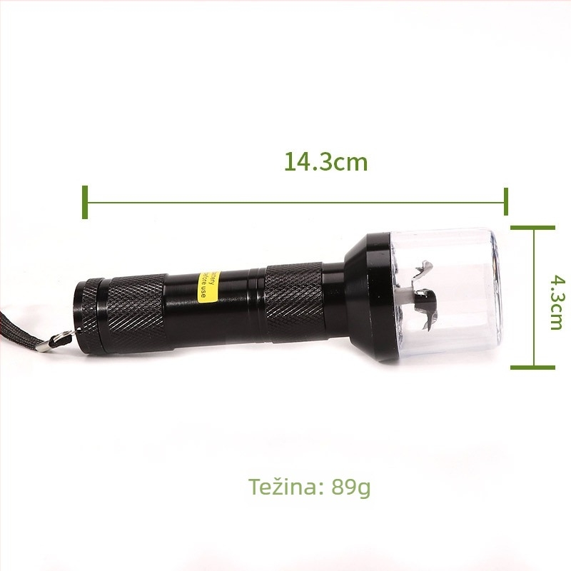 Električni grinder za cigarete od aluminijskog legura, oblik lampe sa baterijom, dodatak za pušenje s prostorom za pohranu