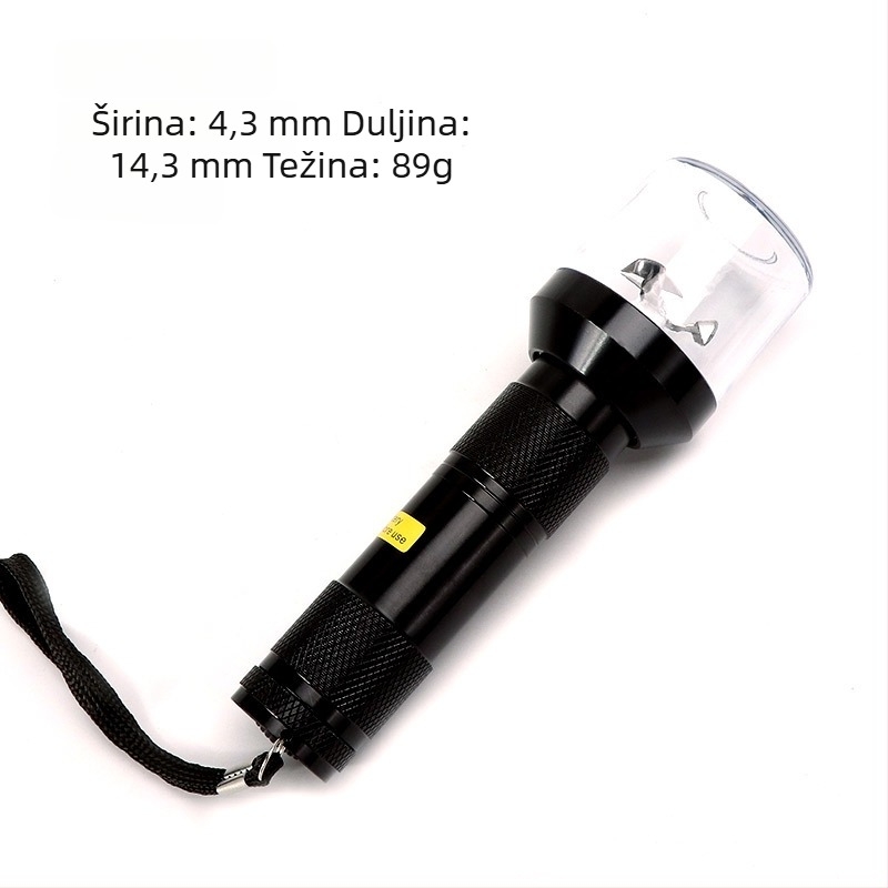 Električni grinder za cigarete od aluminijskog legura, oblik lampe sa baterijom, dodatak za pušenje s prostorom za pohranu