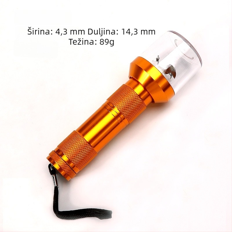 Električni grinder za cigarete od aluminijskog legura, oblik lampe sa baterijom, dodatak za pušenje s prostorom za pohranu