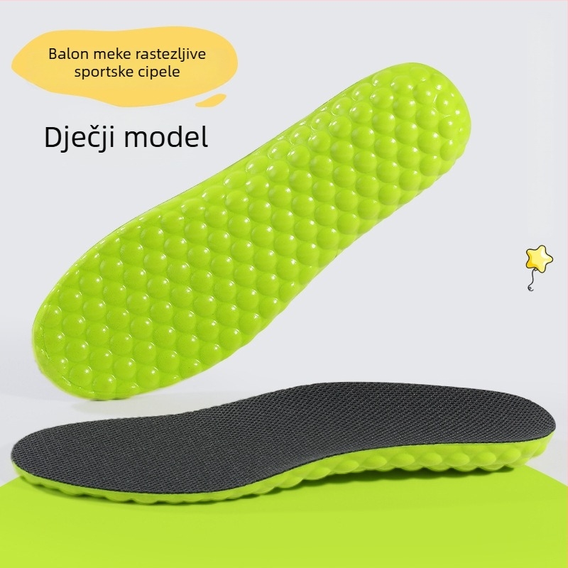Dječji ulošci za cipele, upijaju znoj, antibakterijski, cijeli ulošak, kontrola mirisa, ublažavanje udaraca, za sportske tenisice, ljeto.