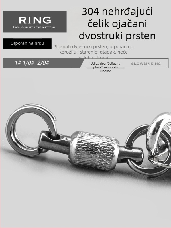Twm Crni King Kong ležaj, prsten u obliku osam, okretni spinner, željezna ploča, jednostruka udica, mamac za morski ribolov s brodom, pribor za makrelu