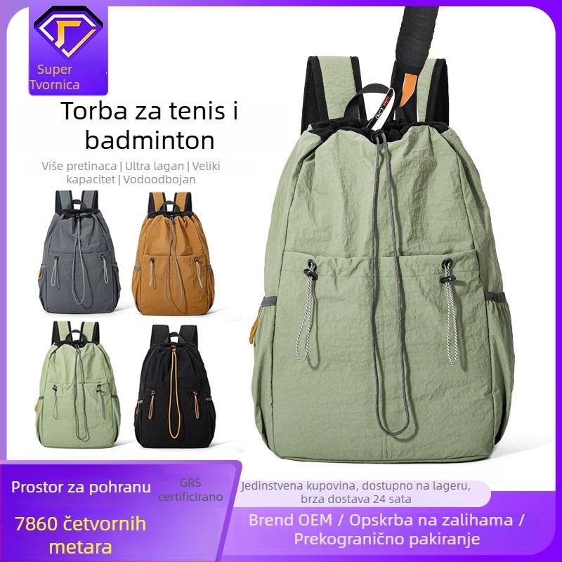 Lagana torba za badminton sa šniranom i džepom, unisex sportska torba za pohranu opreme, tenis i joga