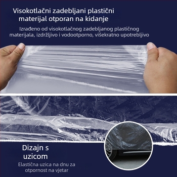 Jednokratno prozirno plastično pokrivalo za automobil, zaštita od prašine za servis i održavanje, PE film, za sve sezone