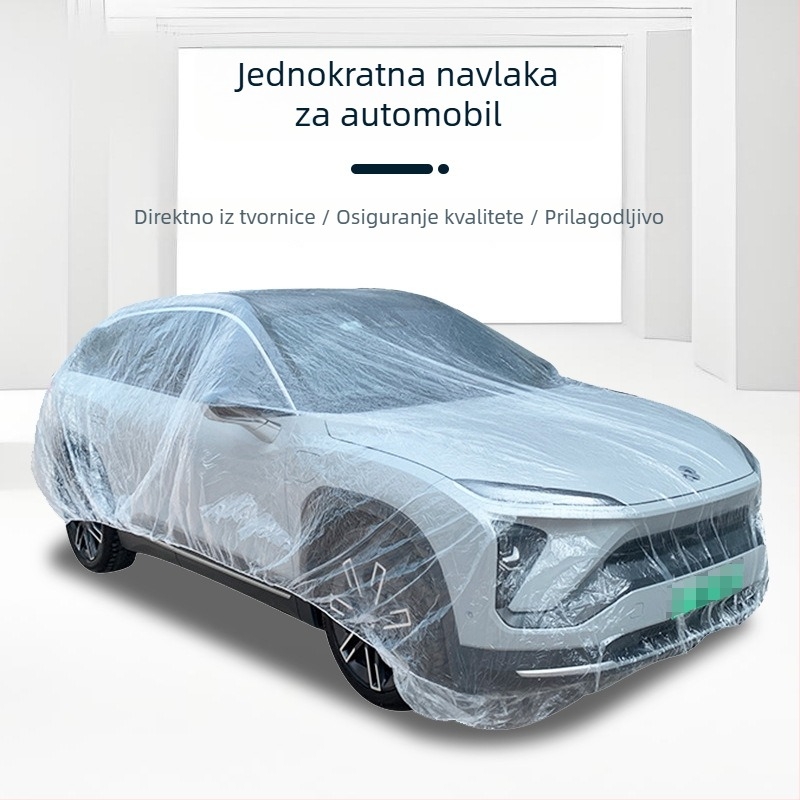 Jednokratno prozirno plastično pokrivalo za automobil, zaštita od prašine za servis i održavanje, PE film, za sve sezone