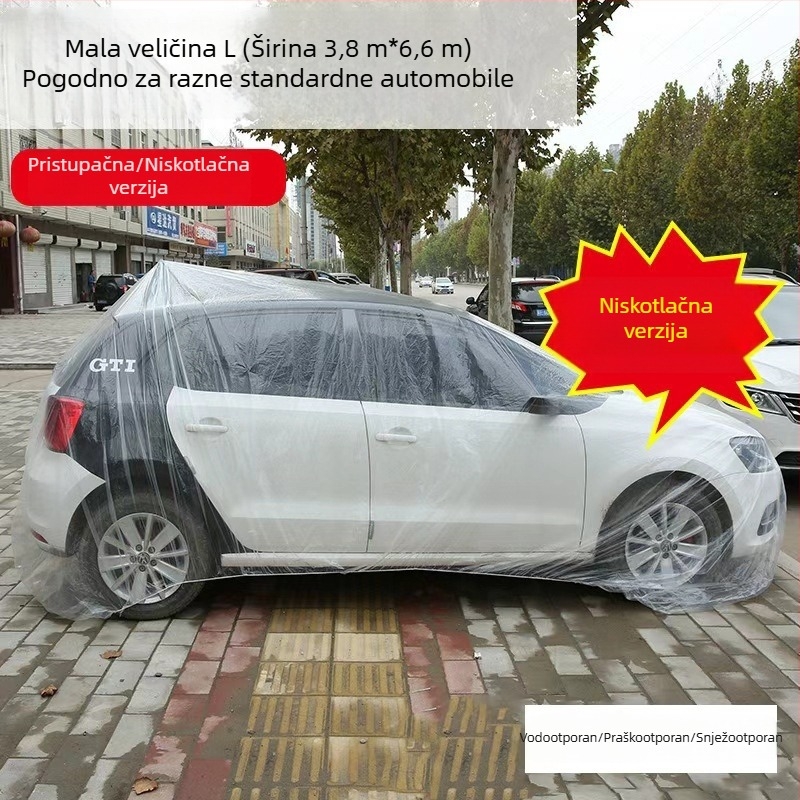 Jednokratno prozirno plastično pokrivalo za automobil, zaštita od prašine za servis i održavanje, PE film, za sve sezone