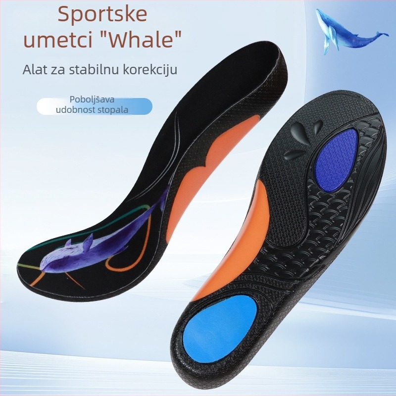 Udobne korektivne uloške Whale Pad za plosko stopalo, potpora luka, ublažavanje udara i prozračnost.